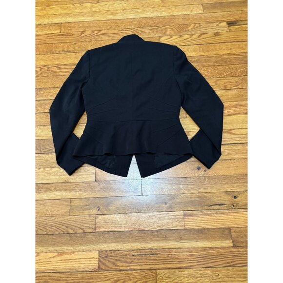 White House Black Market Womens Blazer 4p Petite Black 1 Button Stretch Career - Picture 6 of 7